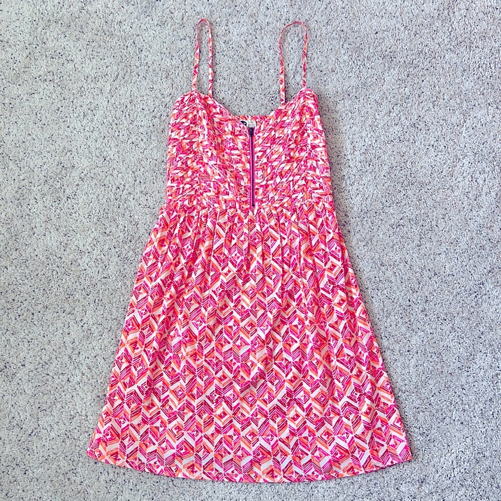 Roxy Shore Thing Geometric print zip front dress L